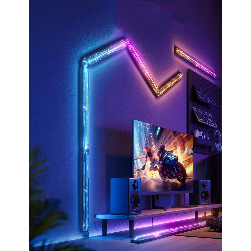 Набор настенных светильников Govee H1063 Gaming Wall light Expansion Kit, 2шт, RGBIC, WI-FI/Bluetooth, фиолетовый