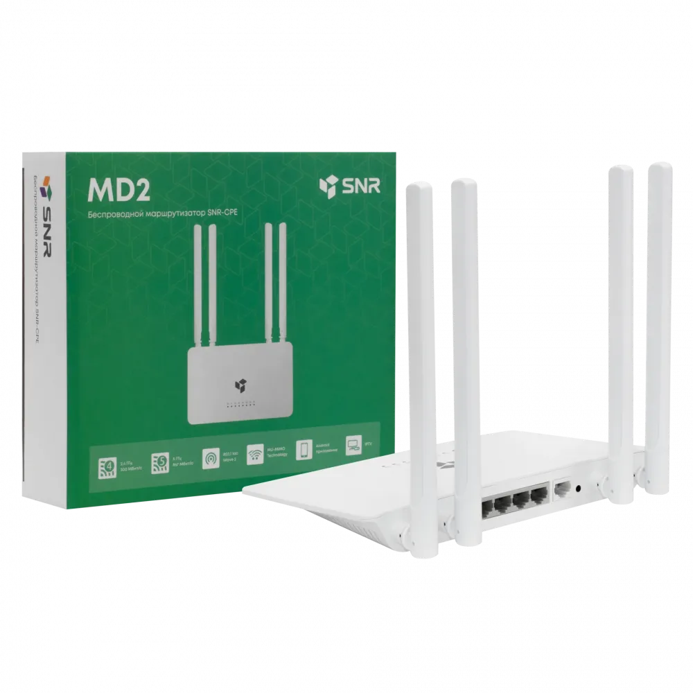 Беспроводной маршрутизатор SNR MD2, 802.11a/b/g/n/ac, 5 портов 10/100 Мбит/с