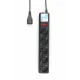 Ф-удлинитель PC 0,5м, 5 розеток, черный, 10А, вилка C14 (UPS)