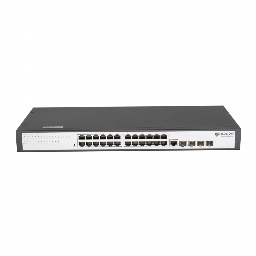 Управляемый коммутатор BDCOM S2528-C, 24 порта 1GbE, 4 SFP