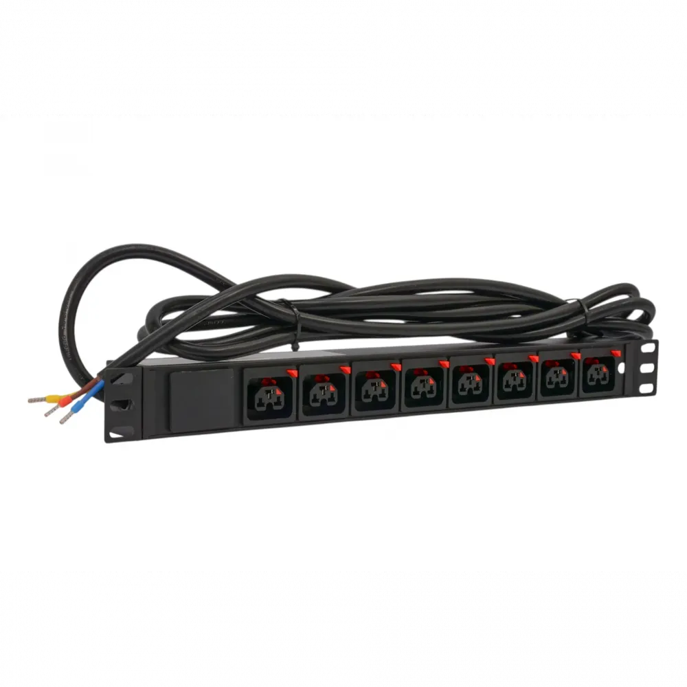 Блок розеток SNR-PDU 8xС13/C19 с фиксаторами, 230В 16А