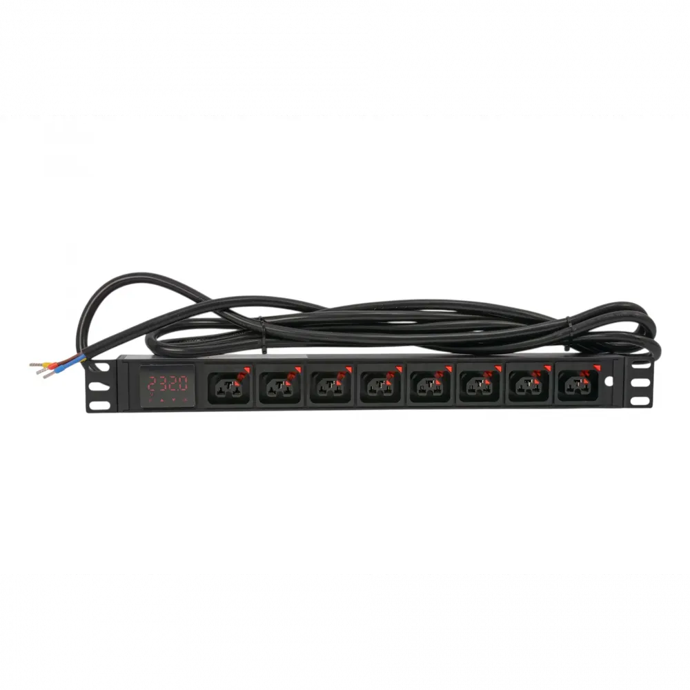 Блок розеток SNR-PDU 8xС13/C19 с фиксаторами, 230В 16А
