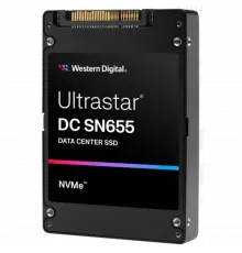 Твердотельный накопитель (SSD) Western Digital Ultrastar DC SN655, 7.68TB, PCIe 4.0 U.3, 3D TLC, 2.5, 15mm, 1 DWPD
