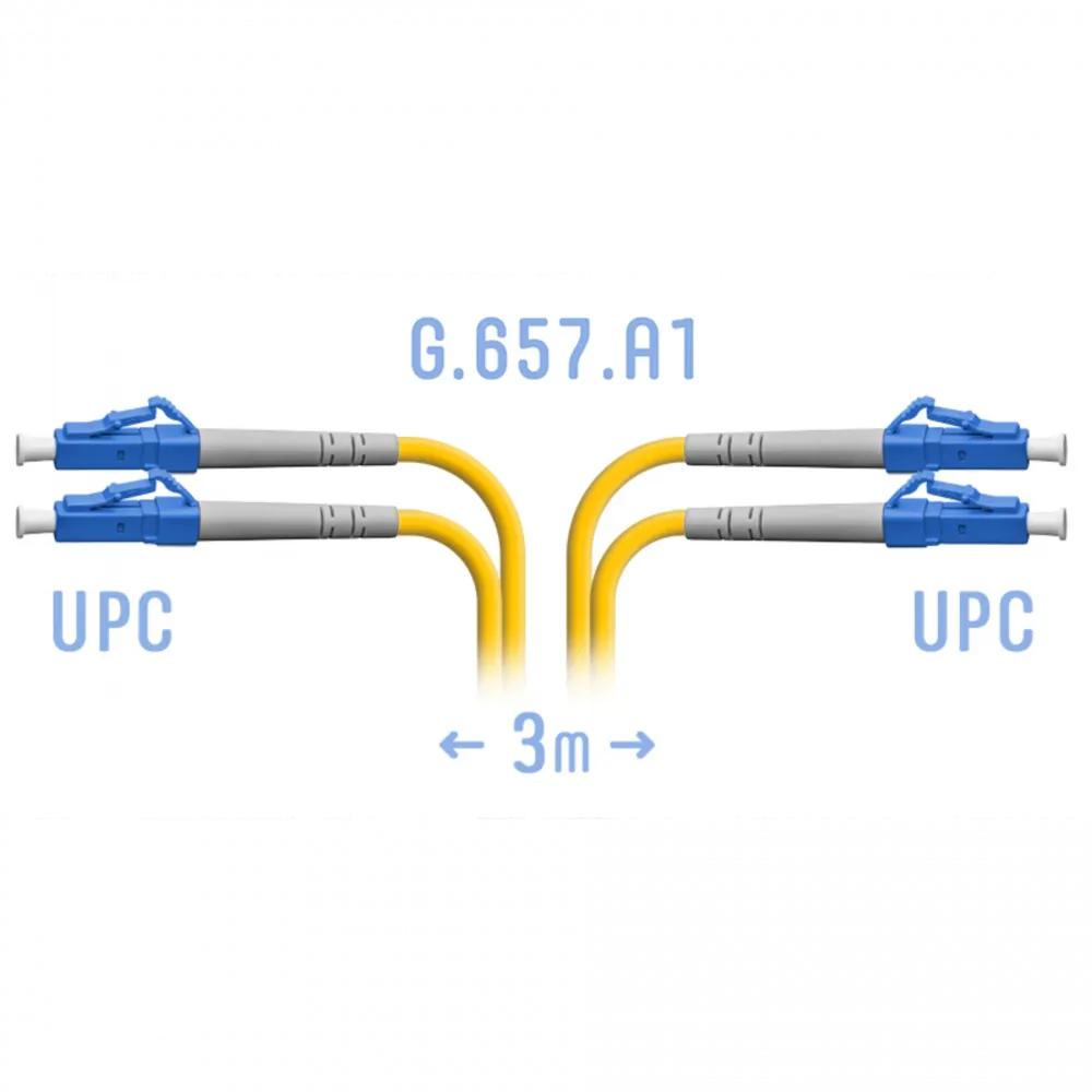 Патчкорд оптический LC/UPC SM G.657.A1 Duplex 3 метра