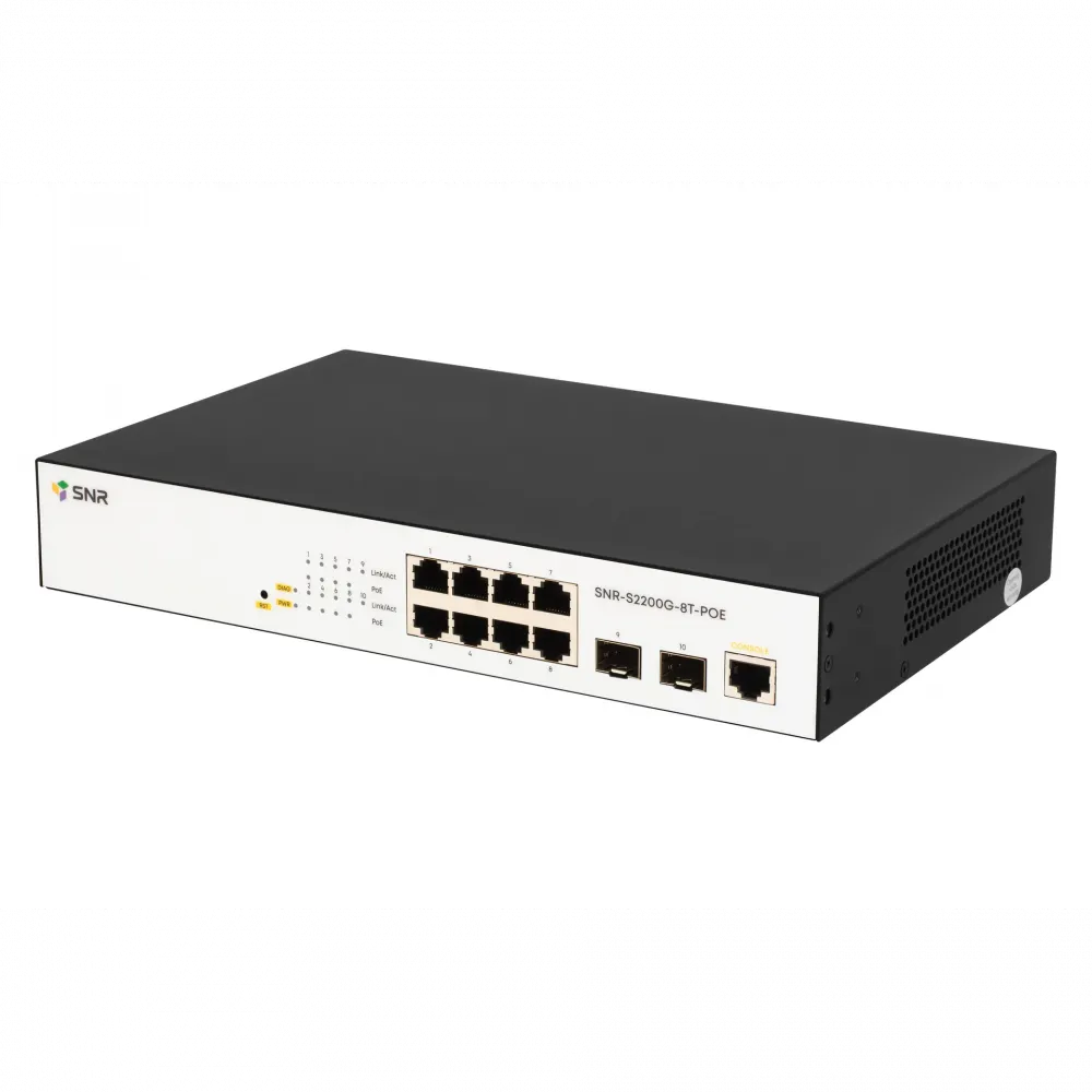 Управляемый PoE коммутатор SNR-S2200G-8T-POE, 8 портов Gigabit