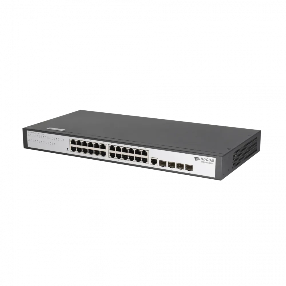 Управляемый коммутатор BDCOM S2528-C, 24 порта 1GbE, 4 SFP