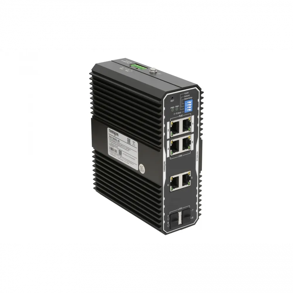 Неуправляемый промышленный PoE коммутатор POWERTONE PUS-TS04GL-BTi, 4 порта до 90Вт